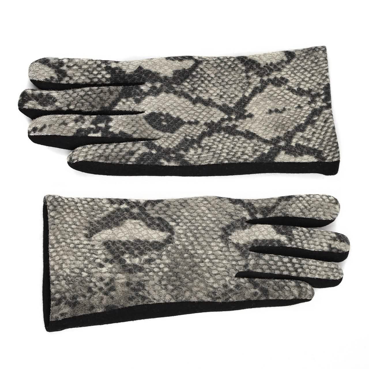 Women's Snakeskin Print Winter Touch Screen Gloves
