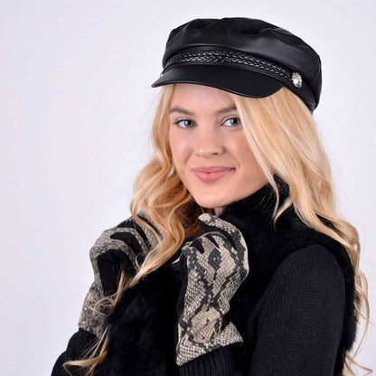 Women's Snakeskin Print Winter Touch Screen Gloves