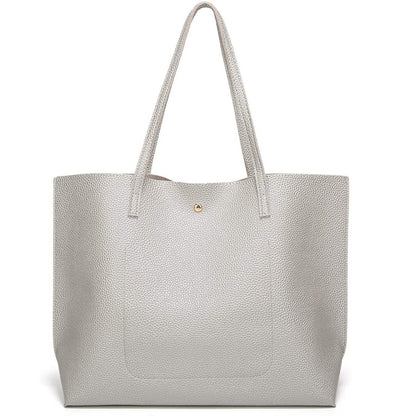 Women's Soft Faux Leather Tote Shoulder Bag