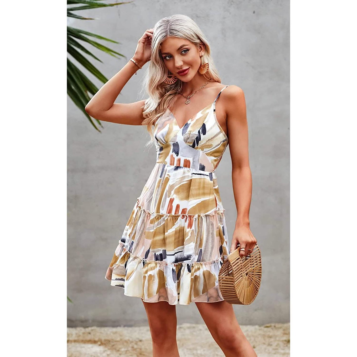 Women's Spaghetti Strap Backless Dress