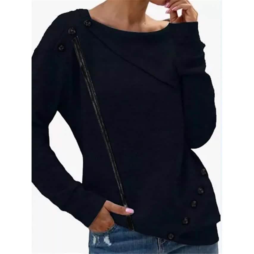 Women's Sweatshirt Pullover Solid Color