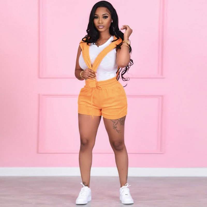 Women's Tracksuits Casual Sportswear Neon Two-Piece Short Sets