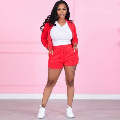 Women's Tracksuits Casual Sportswear Neon Two-Piece Short Sets