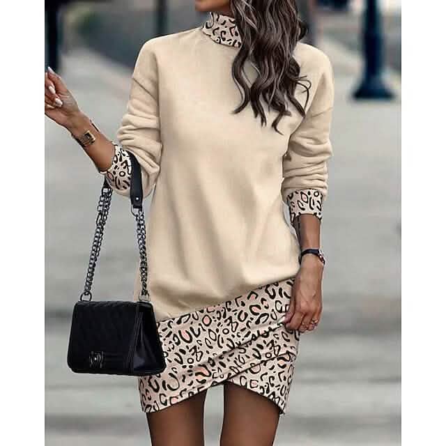 Women's Turtleneck Sweatshirt Dress