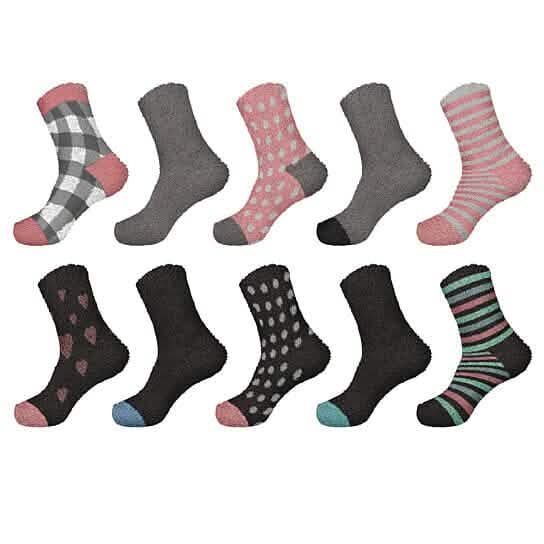 Women's Ultra-Plush Cozy Warm Fuzzy Fluffy Crew Socks