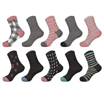 Women's Ultra-Plush Cozy Warm Fuzzy Fluffy Crew Socks