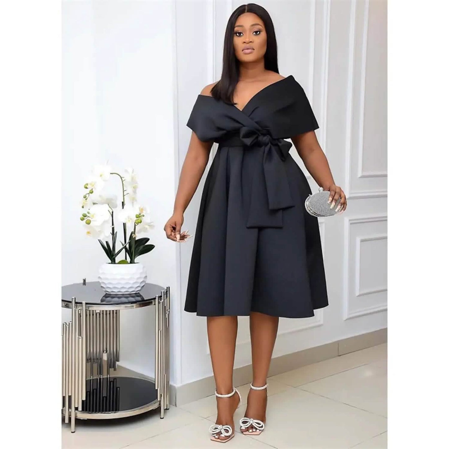 Women's V-Neck Elegant A-Line Dress
