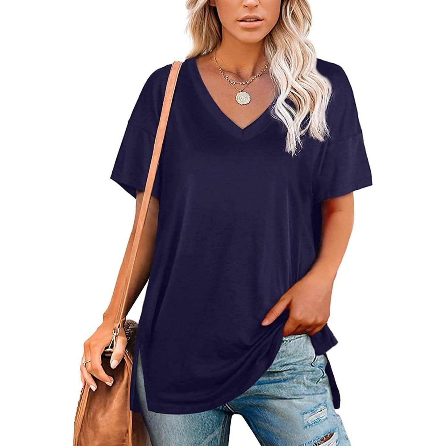 Women's V Neck T Shirts Basic Short Sleeve Tees Tops