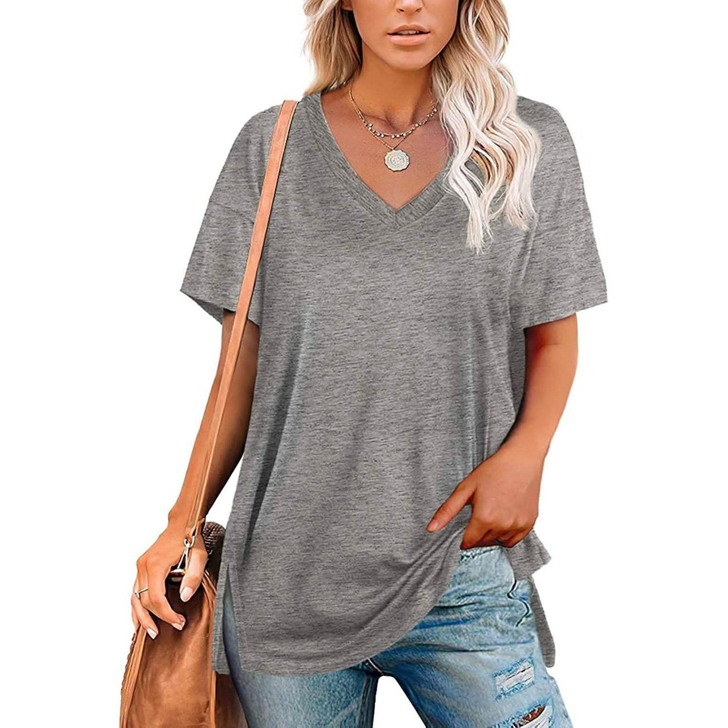 Women's V Neck T Shirts Basic Short Sleeve Tees Tops