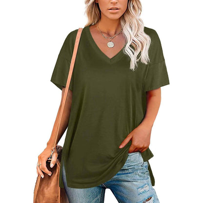 Women's V Neck T Shirts Basic Short Sleeve Tees Tops