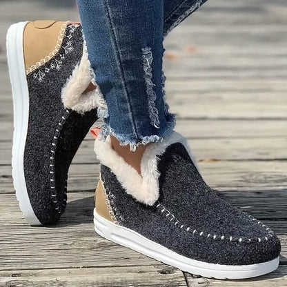 Women's Warm Thermal Plush Lined Flat Shoes