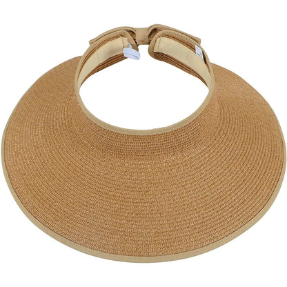 Women's Wide Brim Roll-up Straw Sun Hat Sun Visor