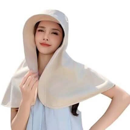 Women's Wide Brim Shawl Sun Hat with Neck Cover