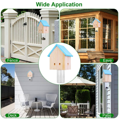 Wood Carpenter Bee Trap Outdoor Natural Pine Wood