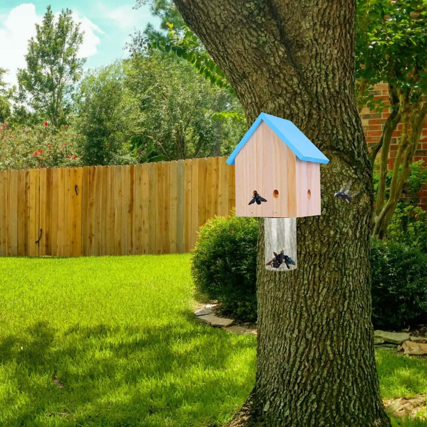Wood Carpenter Bee Trap Outdoor Natural Pine Wood