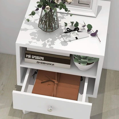 Wood Nightstand with Drawer