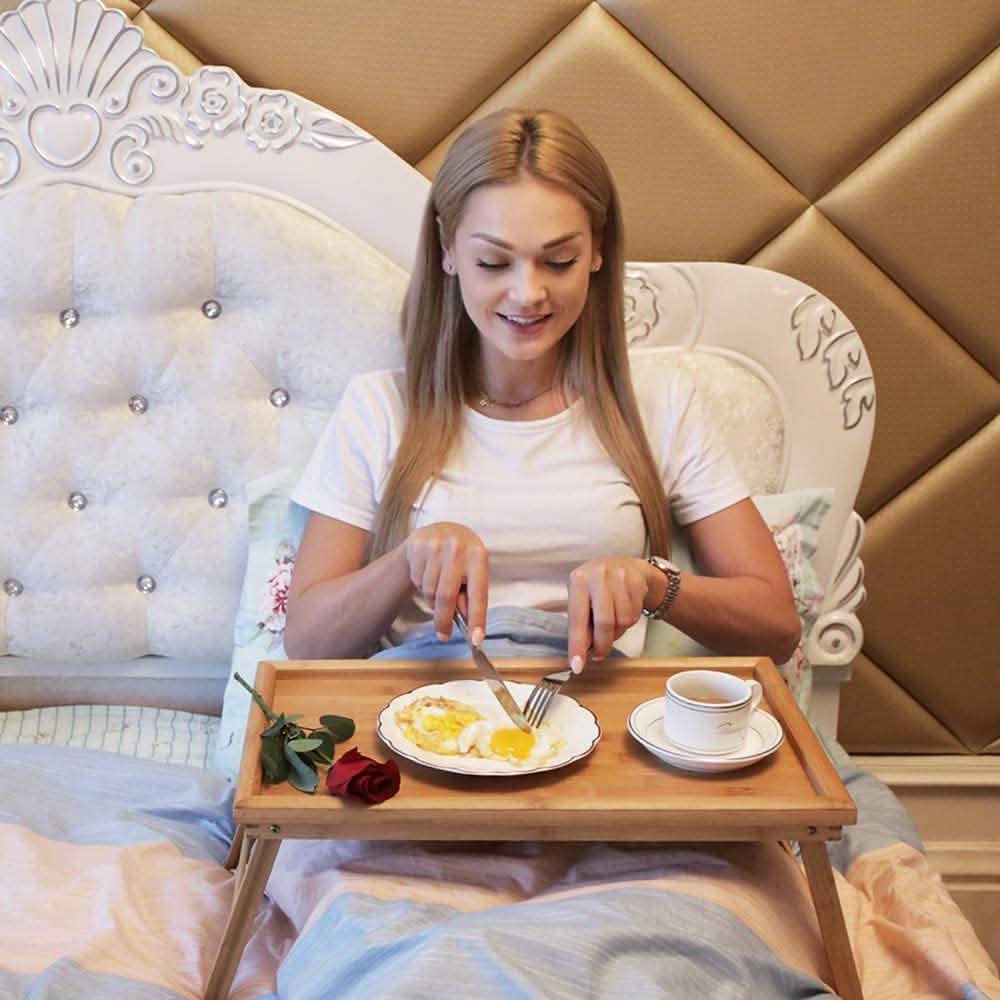 Wooden Bed Tray with Folding Legs