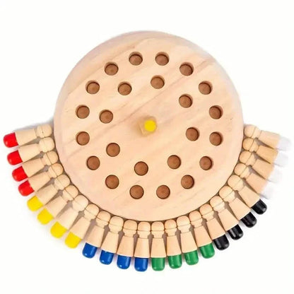 Wooden Memory Match Game - Educational Chess Puzzle for Kids & Adults
