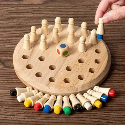 Wooden Memory Match Game - Educational Chess Puzzle for Kids & Adults