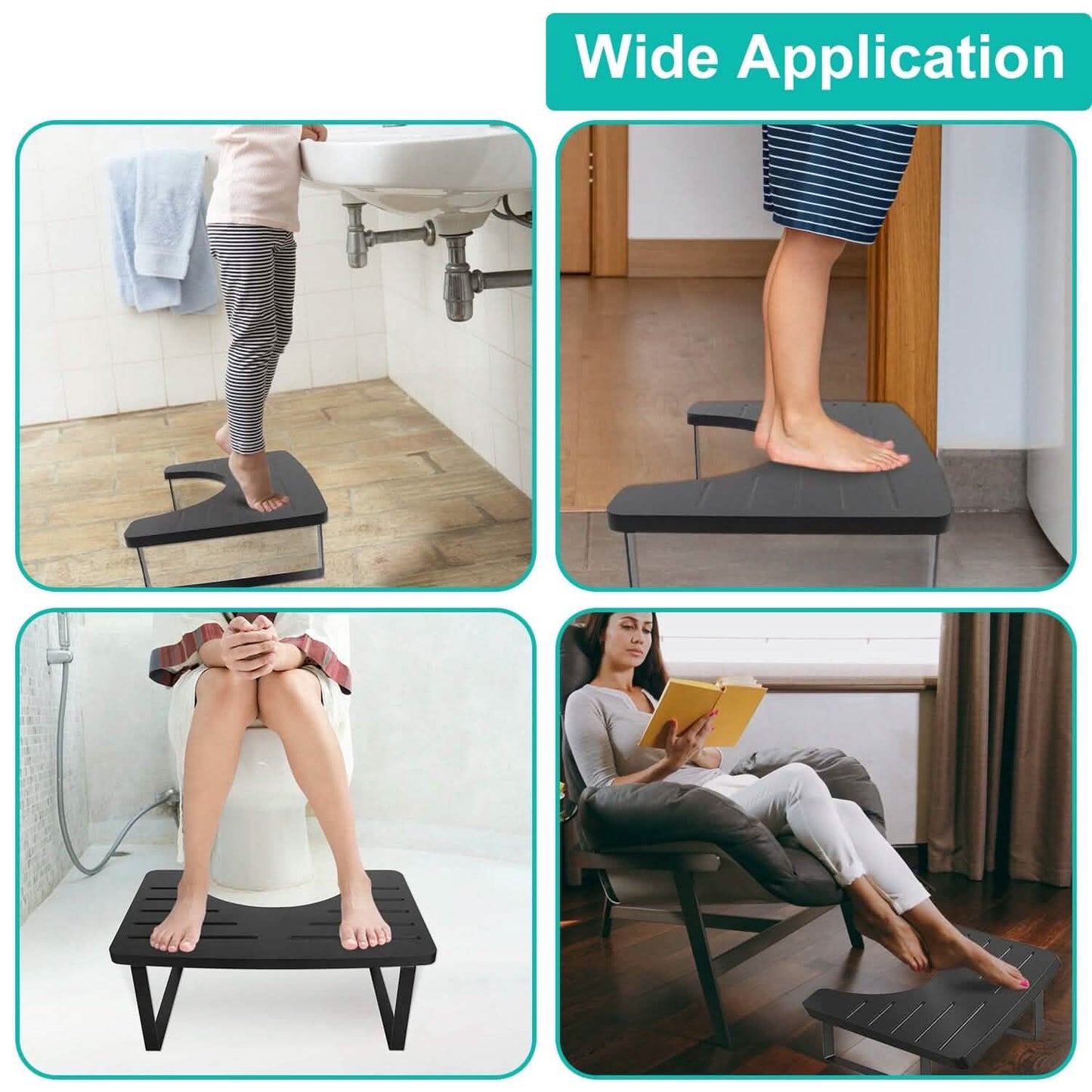 Wooden Metal Stool Height Bathroom Toilet Stool