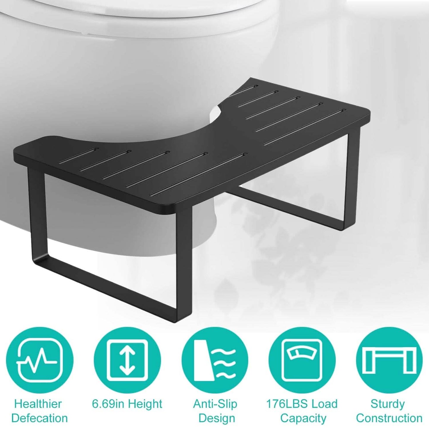 Wooden Metal Stool Height Bathroom Toilet Stool