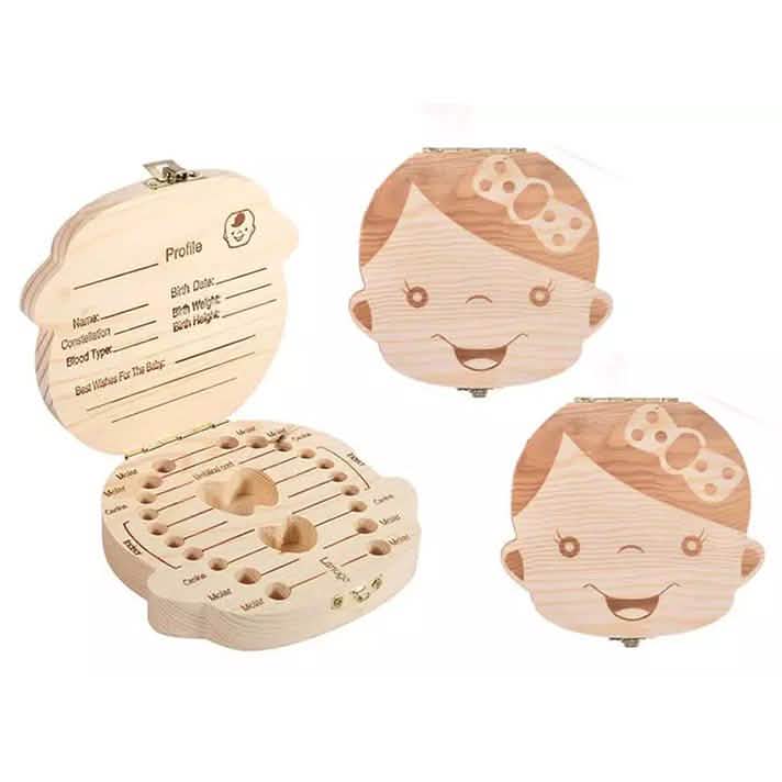 Wooden Storage Keepsake Box For Baby Teeth