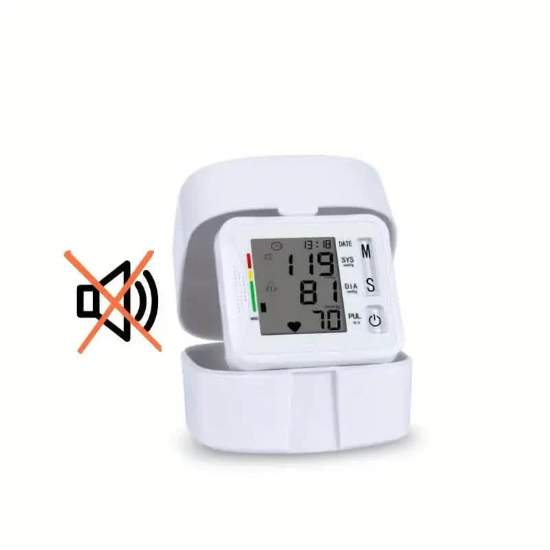 Wrist Blood Pressure Monitor with LCD Display, Adjustable Cuff with Irregular Heartbeat Detection