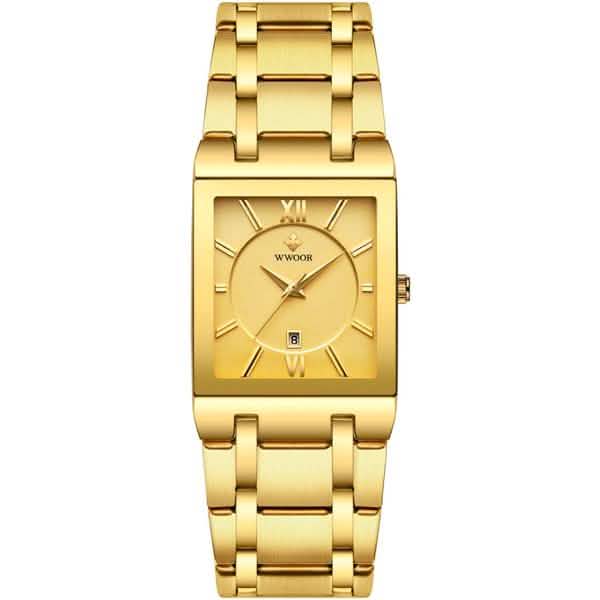 WWOOR Luxus Men Fashion Square Date Watch