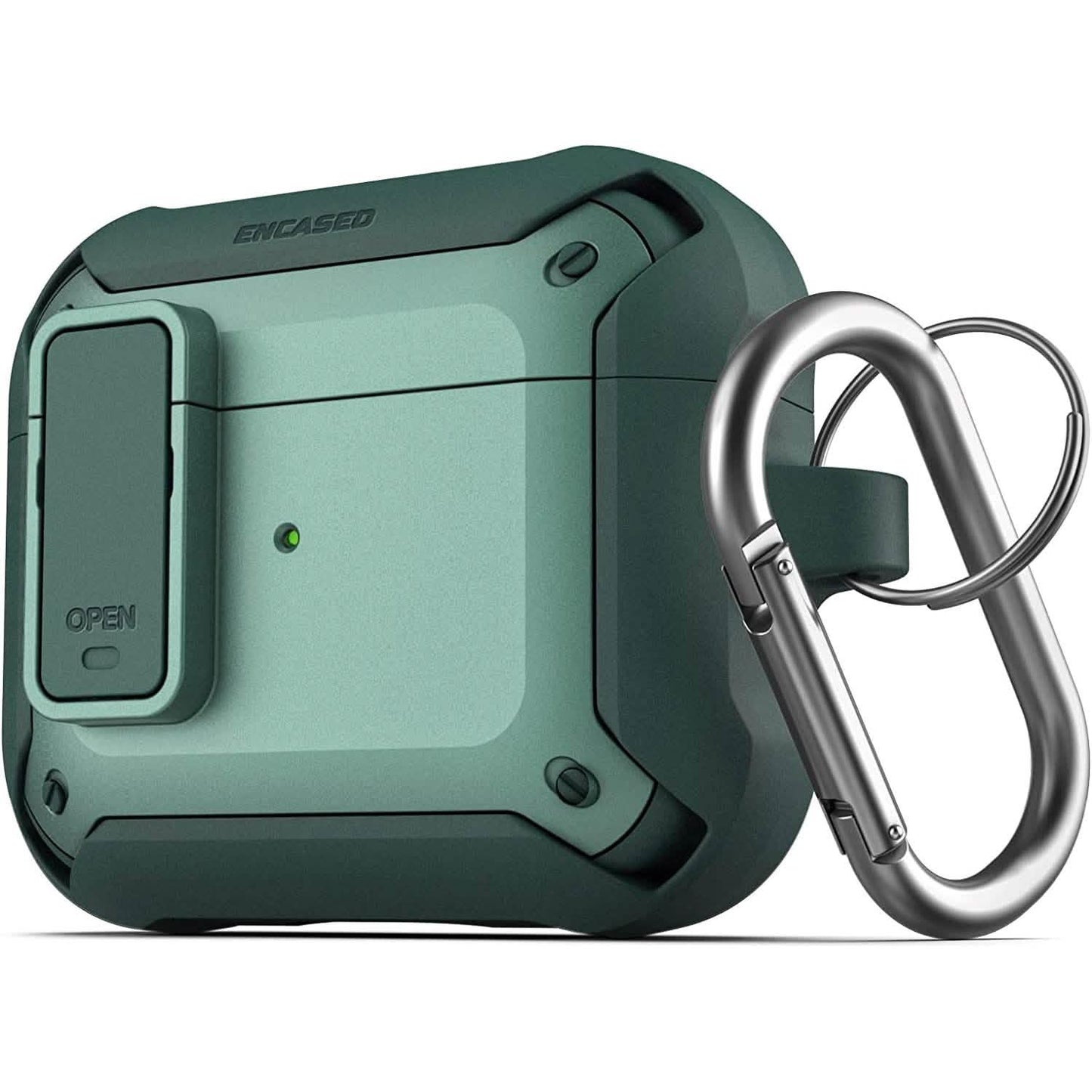X-Armor for Airpods 3rd Generation Case with Locking Lid | Protective Carrying Pod with Carabiner Keychain (Airpods Gen 3)