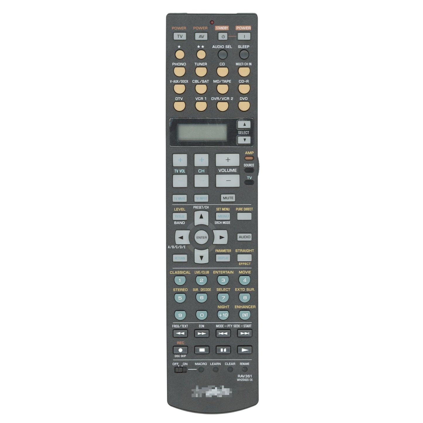 Yamaha RAV361 A/V Receiver Remote Control | LCD Screen | - WH25420EX
