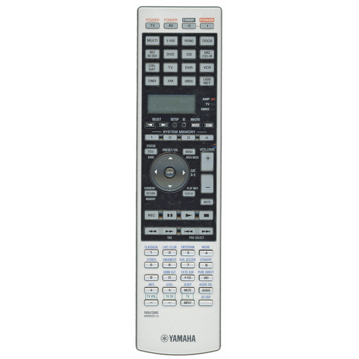 Yamaha RAV386 A/V Receiver Remote Control - WN984000