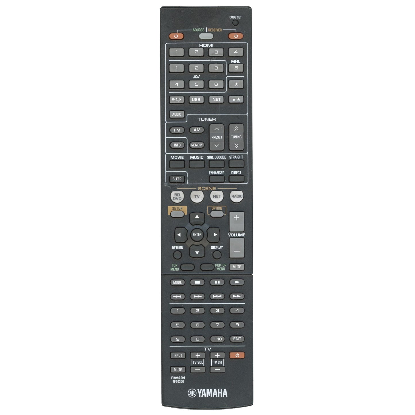 Yamaha RAV494 Receiver Remote Control