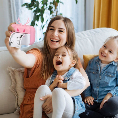 Zero Ink Selfie Camera 1080P HD Video Recorder with Dual Lens 3 Roll Print Papers
