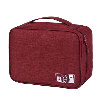 Zippered Cable Compartment Bag for Electronics Storage