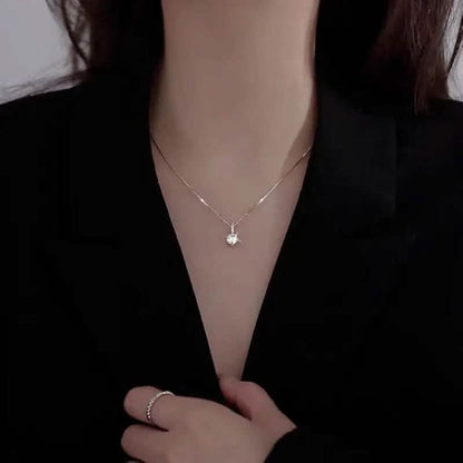 Zirconia Water Drop Pendant Clavicle Chain Necklace