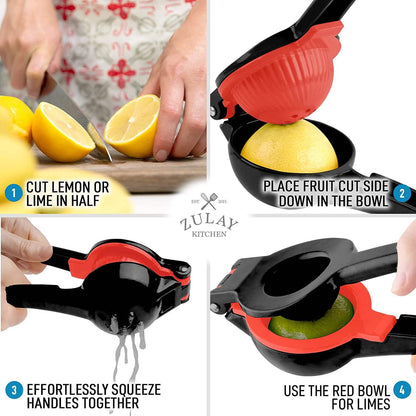 Zulay Metal 2-in-1 Lemon Lime Squeezer